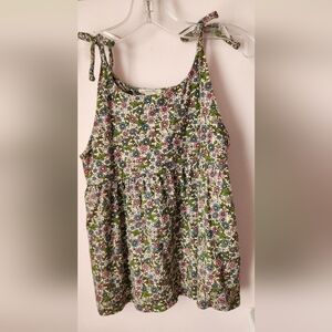 Crewcuts Floral Tank Top with Tie Straps